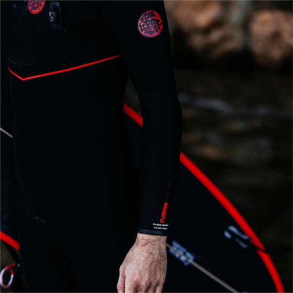 2025 Rip Curl Mens Flashbomb Fusion 3/2mm Zip Free Wetsuit 15QMFS - Black